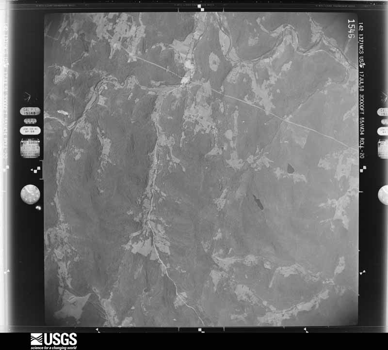 U.S. Geological Survey aerial photograph, 1958-08-05, scale 1:60000