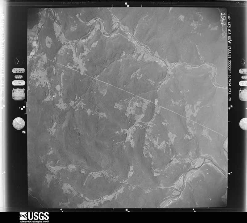 U.S. Geological Survey aerial photograph, 1958-08-05, scale 1:60000