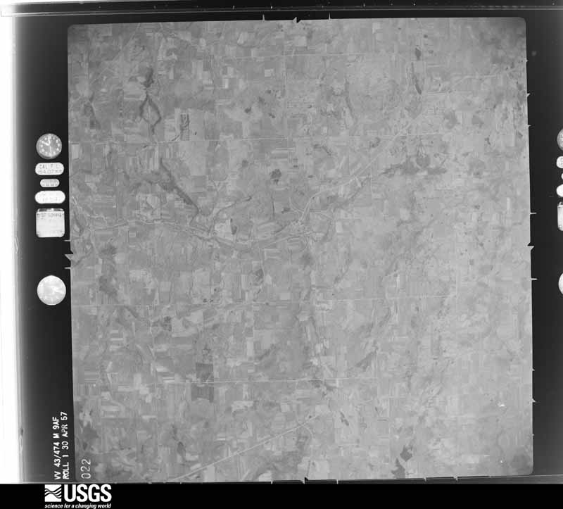 U.S. Geological Survey aerial photograph, 1957-04-30, scale 1:60000