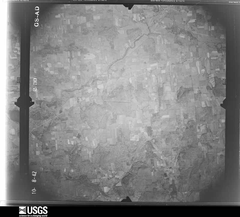 U.S. Geological Survey aerial photograph, 1942-10-08, scale 1:43100