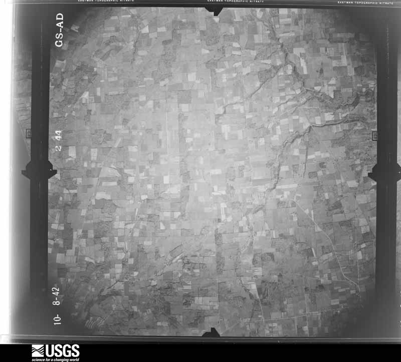 U.S. Geological Survey aerial photograph, 1942-10-08, scale 1:43100