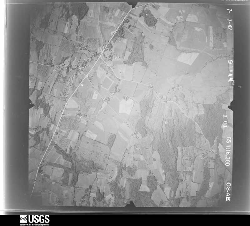 U.S. Geological Survey aerial photograph, 1942-07-07, scale 1:16300