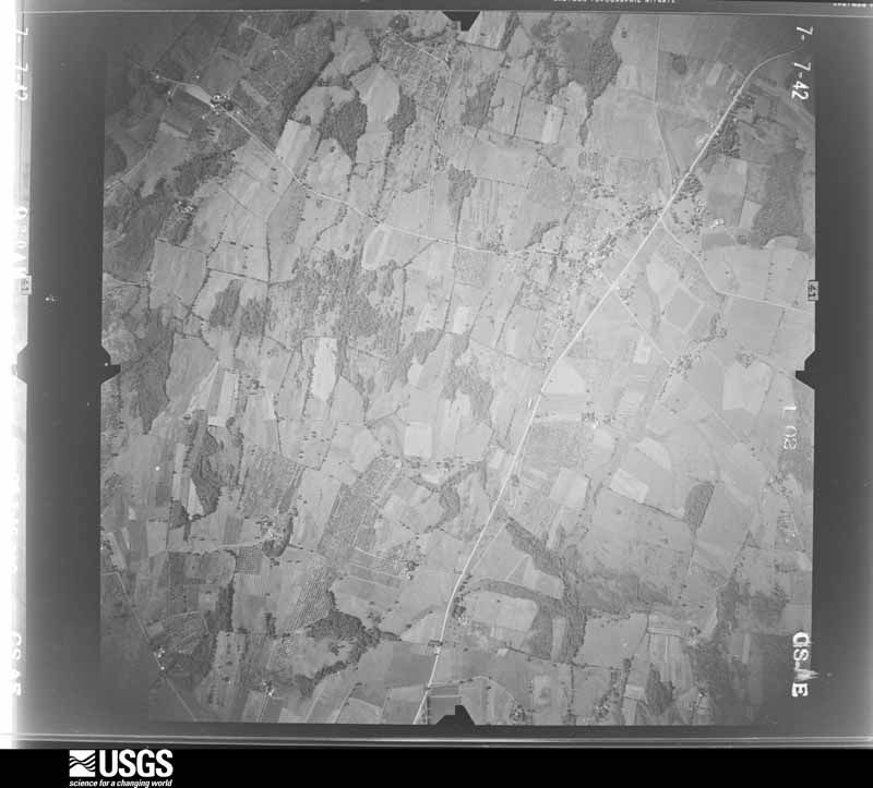 U.S. Geological Survey aerial photograph, 1942-07-07, scale 1:16300