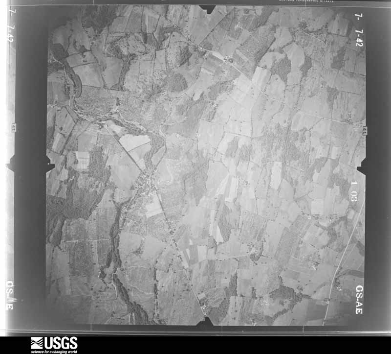 U.S. Geological Survey aerial photograph, 1942-07-07, scale 1:16300