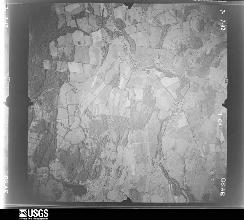 U.S. Geological Survey aerial photograph, 1942-07-07, scale 1:16300