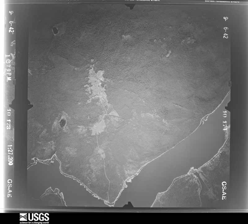 U.S. Geological Survey aerial photograph, 1942-09-06, scale 1:27200