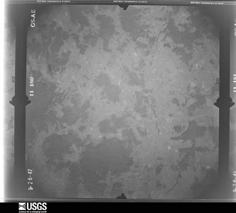 U.S. Geological Survey aerial photograph, 1942-09-26, scale 1:43100