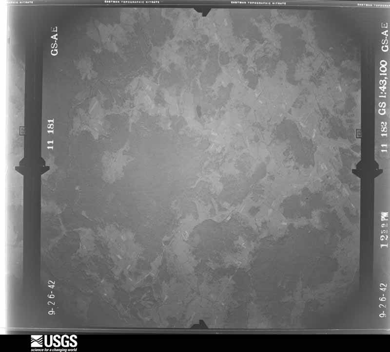 U.S. Geological Survey aerial photograph, 1942-09-26, scale 1:43100