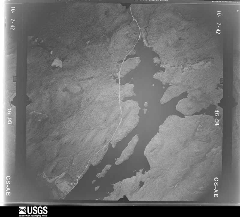 U.S. Geological Survey aerial photograph, 1942-10-02, scale 1:43100