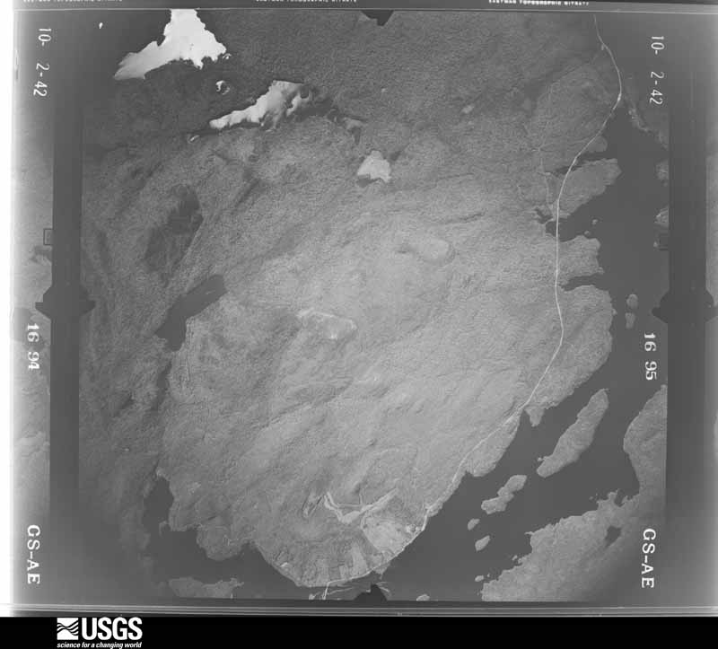 U.S. Geological Survey aerial photograph, 1942-10-02, scale 1:43100