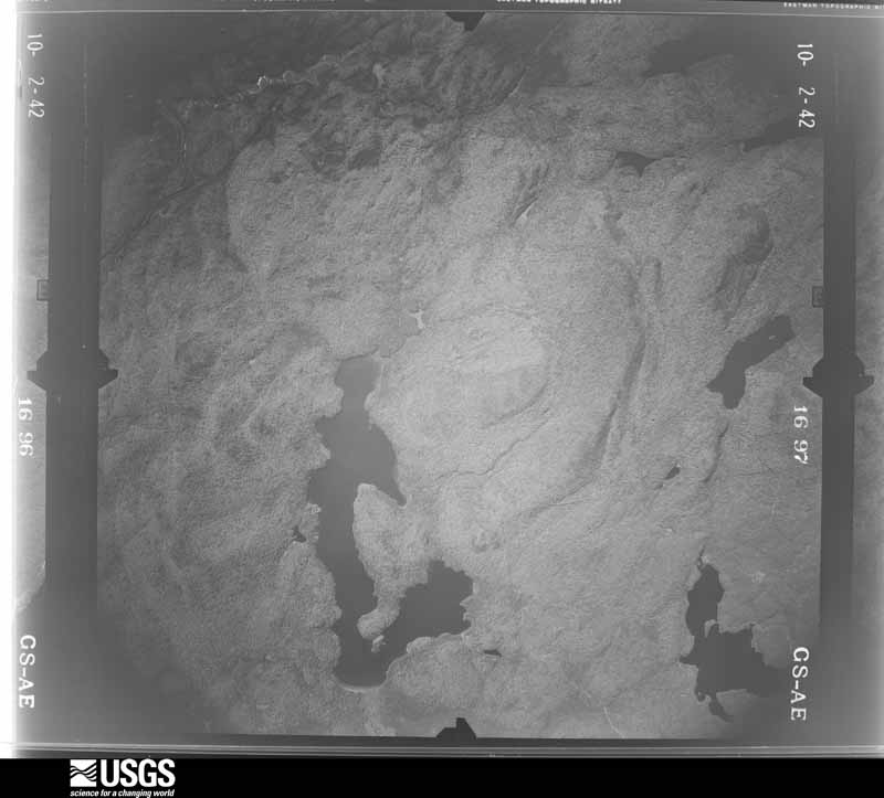 U.S. Geological Survey aerial photograph, 1942-10-02, scale 1:43100