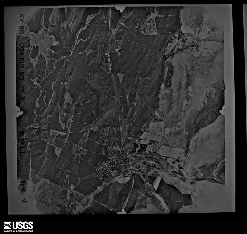 U.S. Geological Survey aerial photograph, 1944-02-08, scale 1:13600