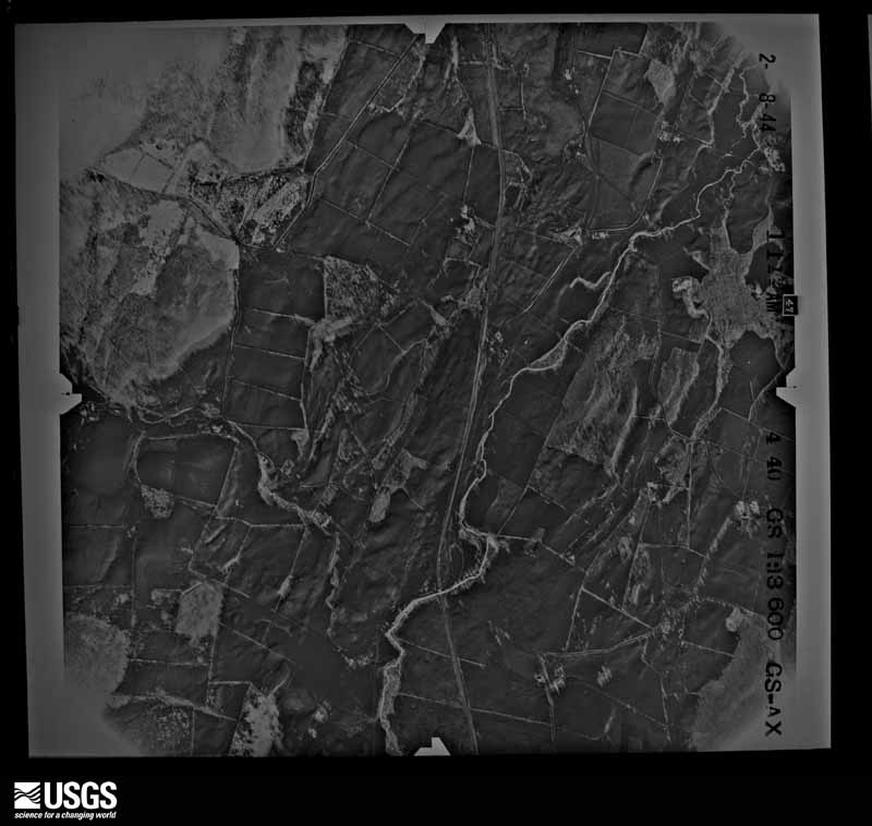 U.S. Geological Survey aerial photograph, 1944-02-08, scale 1:13600
