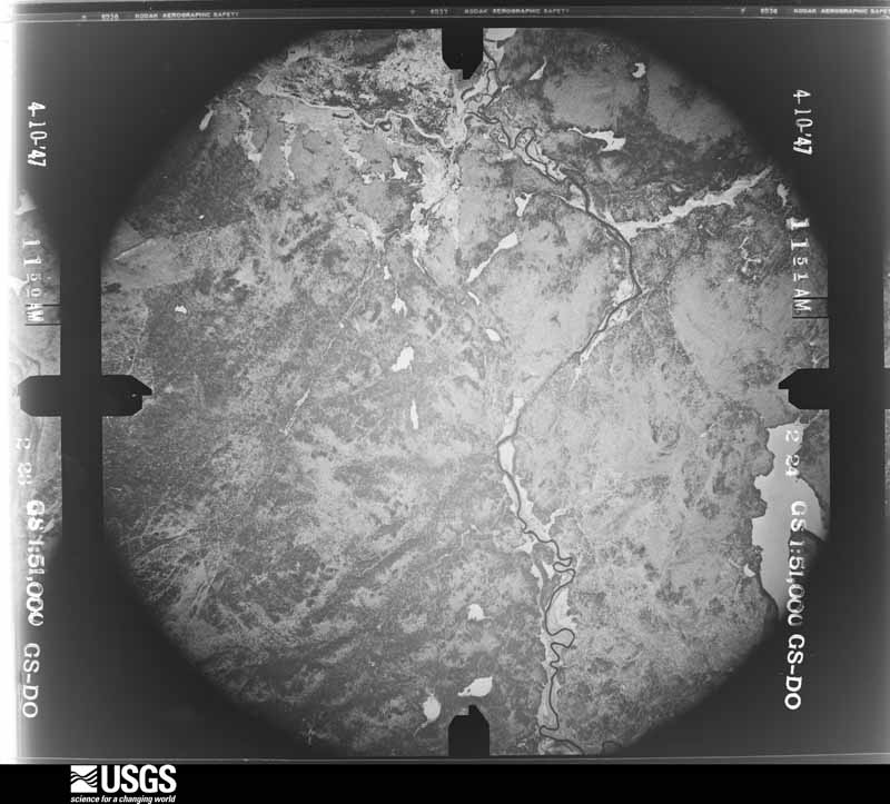 U.S. Geological Survey aerial photograph, 1947-04-10, scale 1:51000