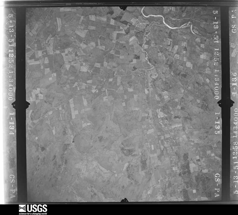 U.S. Geological Survey aerial photograph, 1951-05-13, scale 1:34000