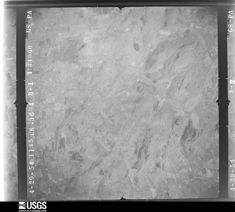 U.S. Geological Survey aerial photograph, 1954-04-29, scale 1:34000