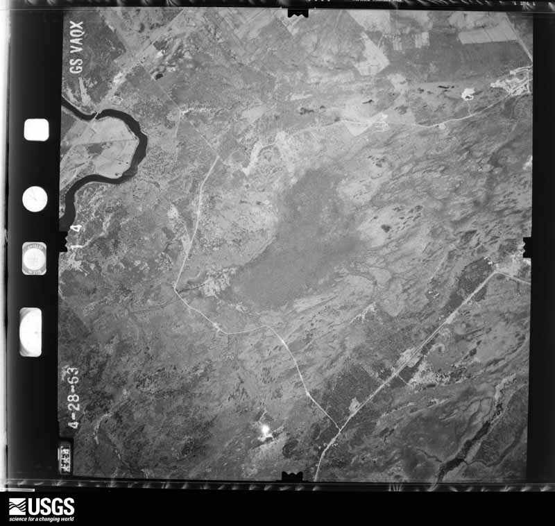 U.S. Geological Survey aerial photograph, 1963-04-28, scale 1:18000