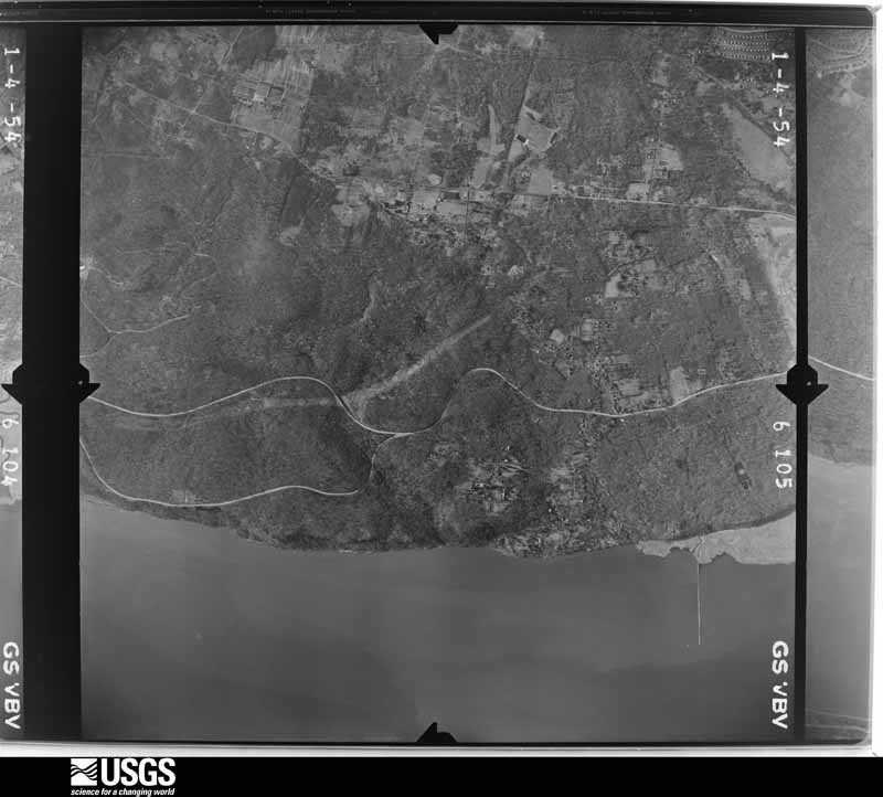U.S. Geological Survey aerial photograph, 1954-01-04, scale 1:20000