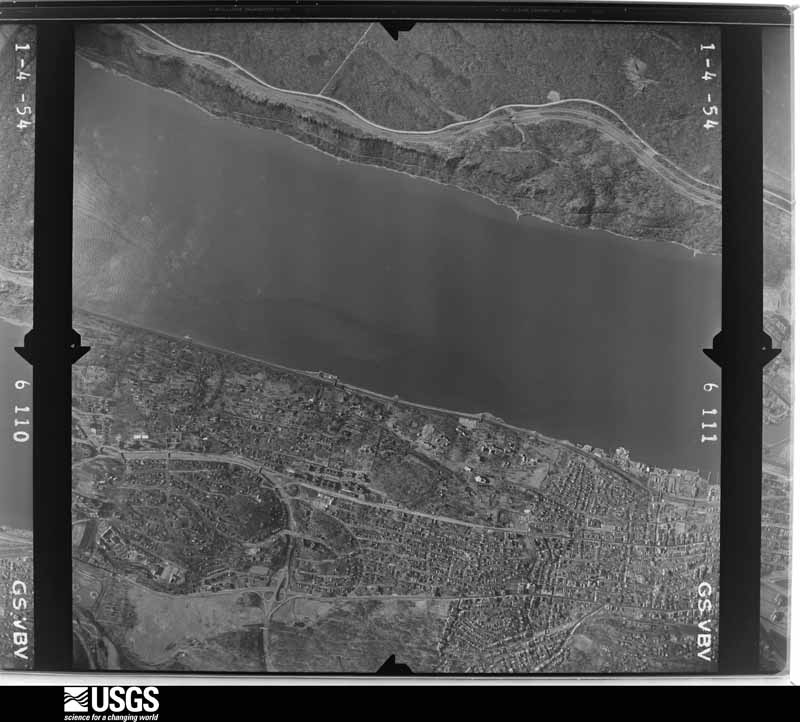 U.S. Geological Survey aerial photograph, 1954-01-04, scale 1:20000
