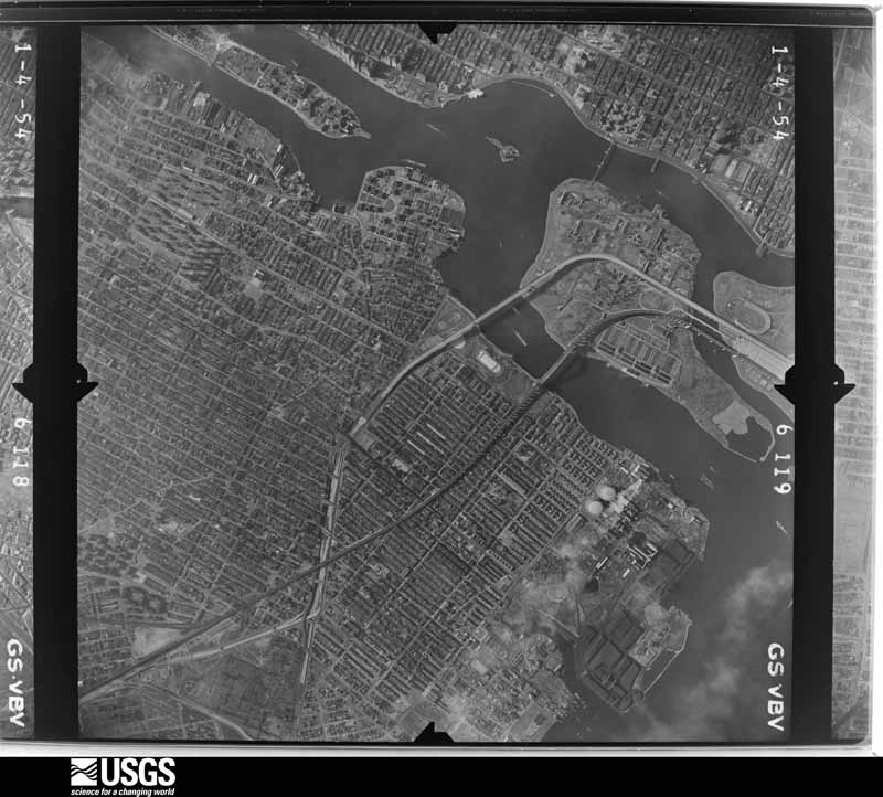 U.S. Geological Survey aerial photograph, 1954-01-04, scale 1:20000