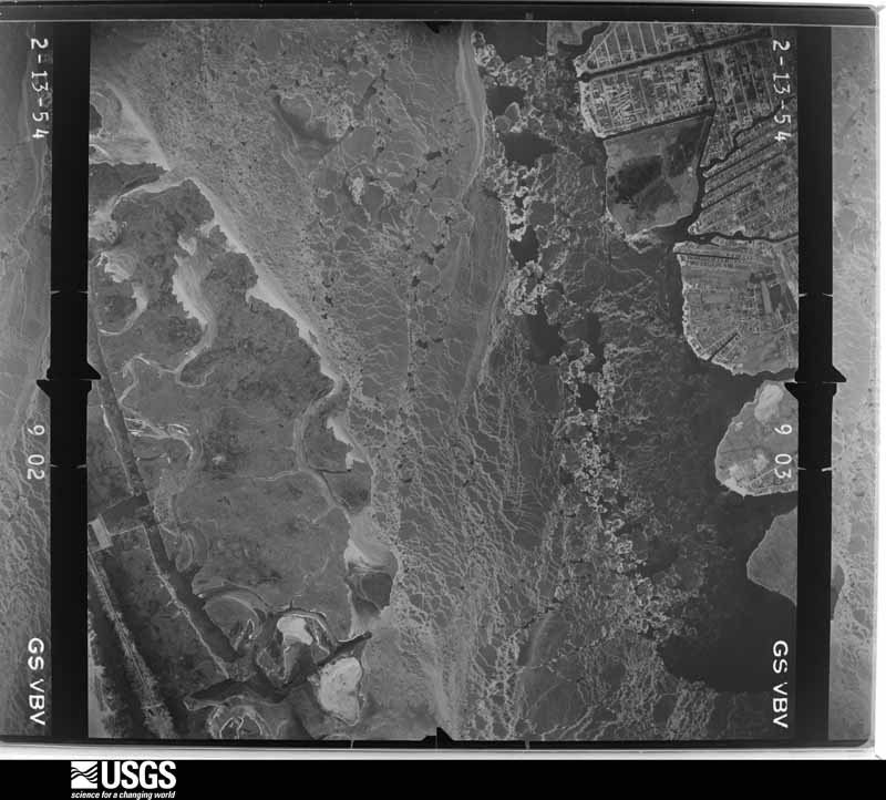 U.S. Geological Survey aerial photograph, 1954-02-13, scale 1:20000