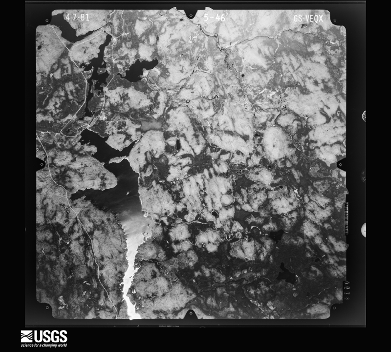U.S. Geological Survey aerial photograph, 1981-04-07, scale 1:80000