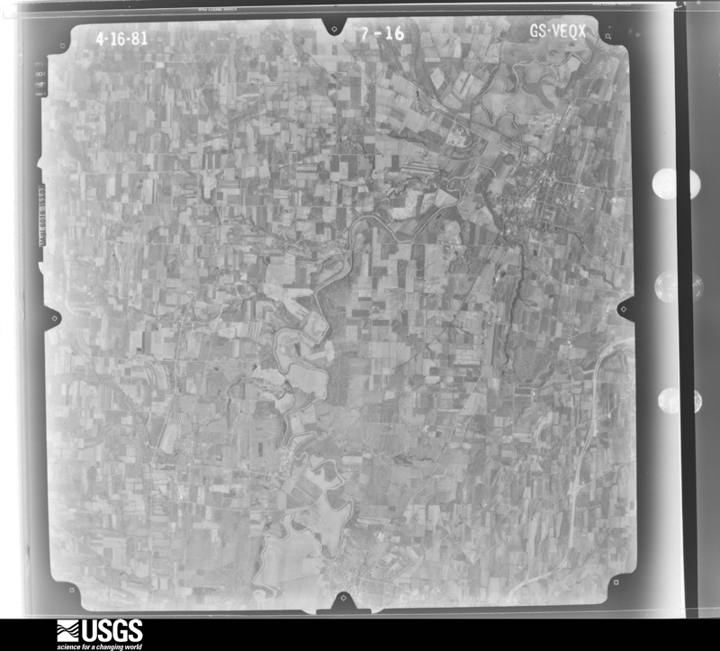 U.S. Geological Survey aerial photograph, 1981-04-16, scale 1:80000
