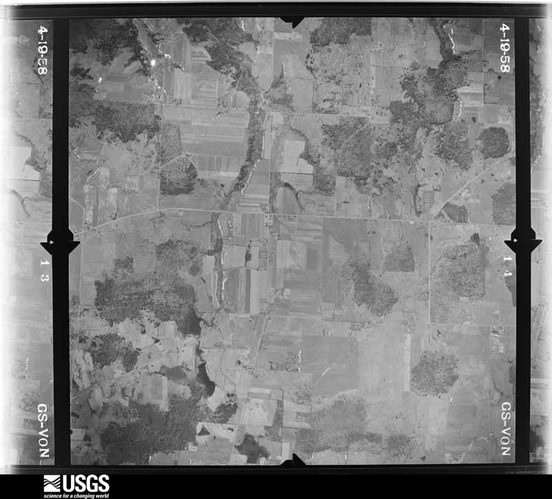 U.S. Geological Survey aerial photograph, 1958-04-19, scale 1:24000