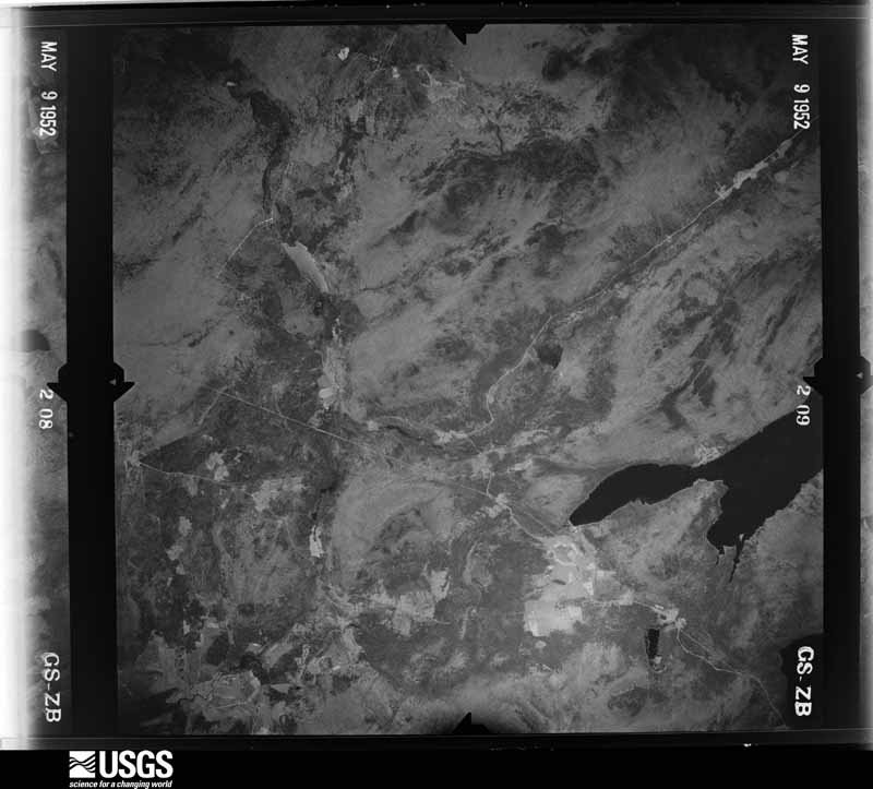 U.S. Geological Survey aerial photograph, 1952-05-09, scale 1:40000