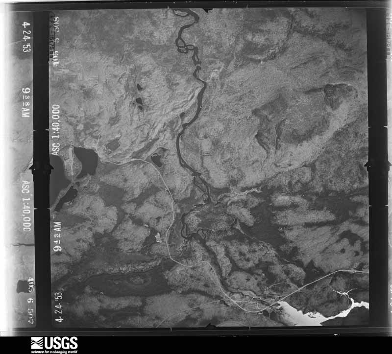U.S. Geological Survey aerial photograph, 1953-04-24, scale 1:40000
