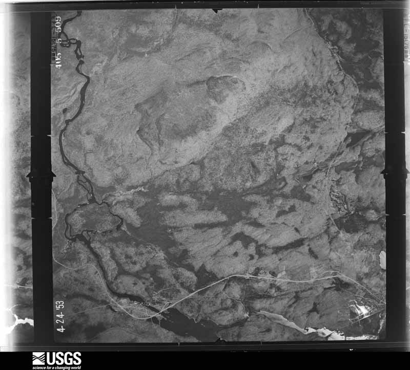 U.S. Geological Survey aerial photograph, 1953-04-24, scale 1:40000