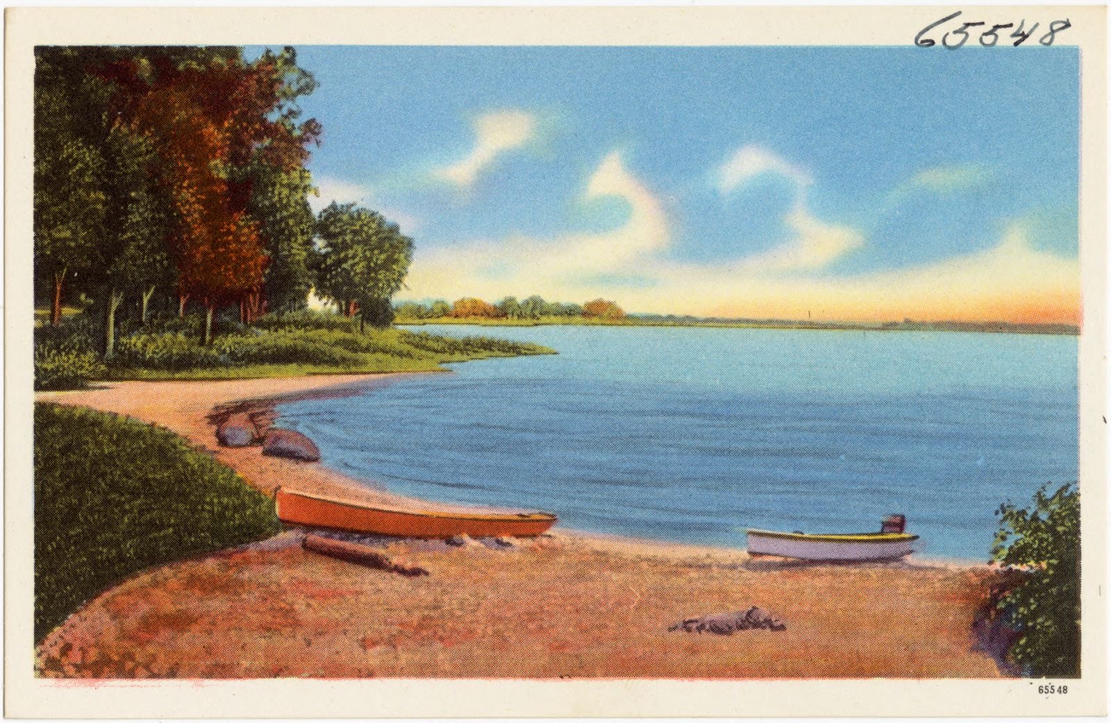 View of lake with boats, Rouses Point, N. Y., Boston Public Library - undated