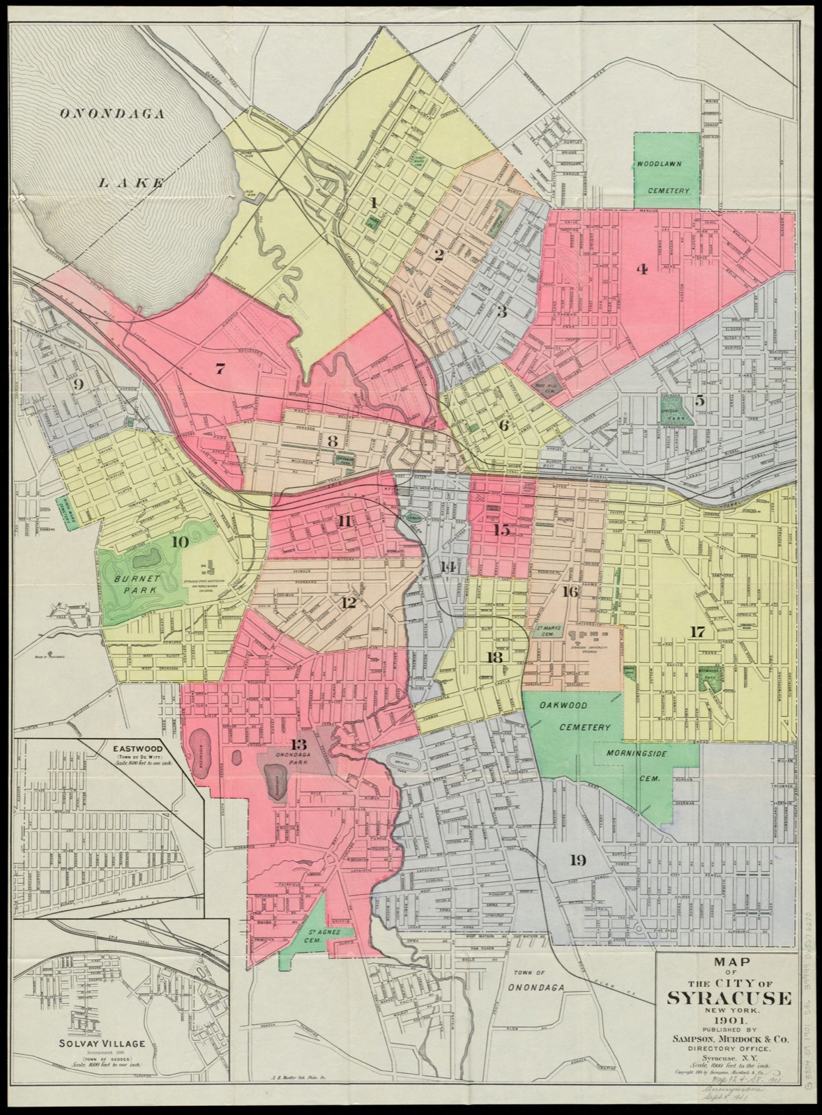 Map of the City of Syracuse, New York, Boston Public Library - undated