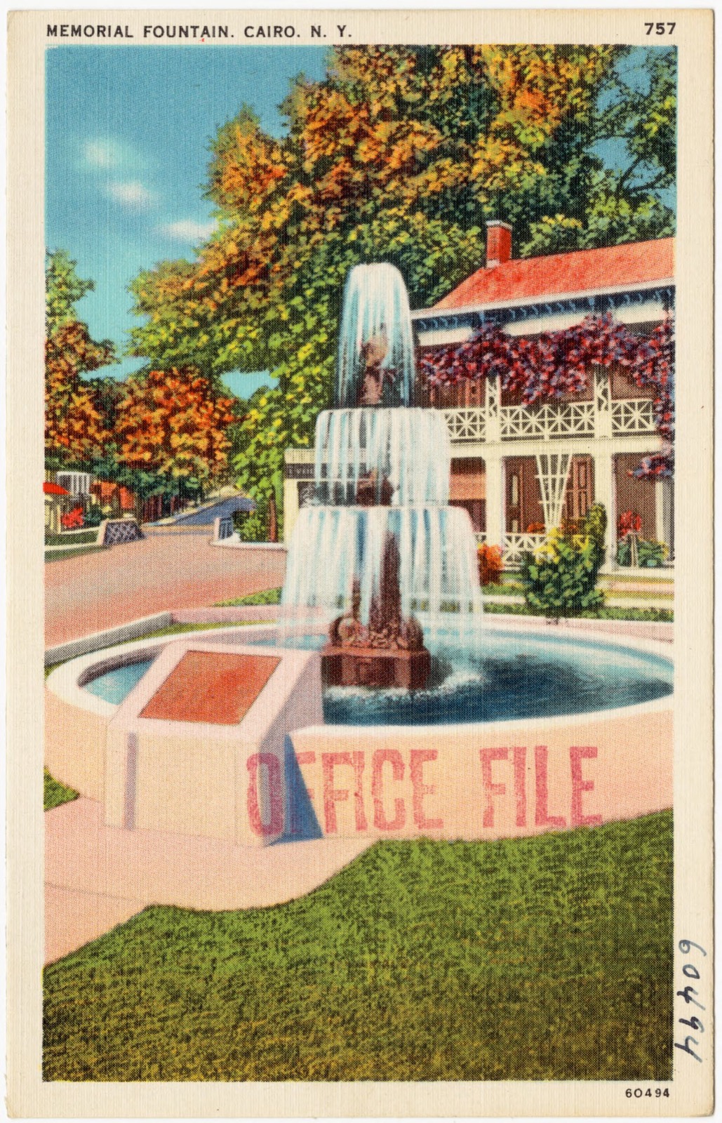 Memorial Fountain, Cairo, N. Y., Boston Public Library - undated