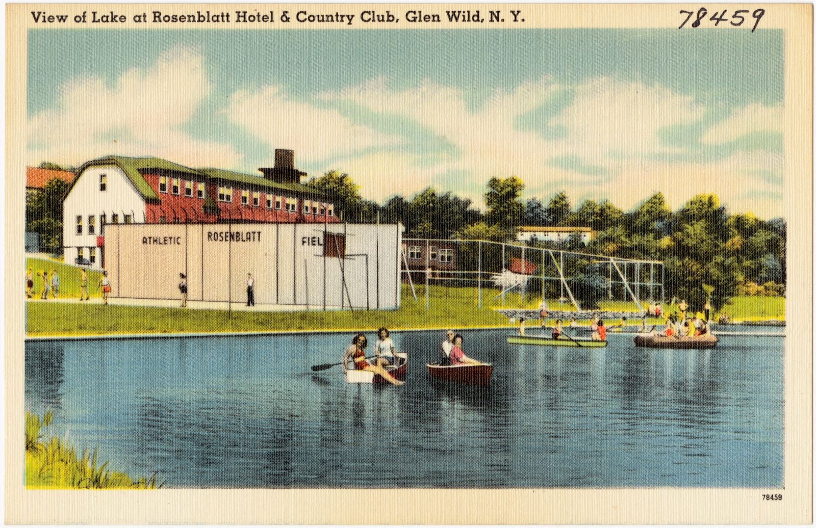 View of lake at Rosenblatt Hotel & Country Club, Glen Wild, N. Y., Boston Public Library - undated