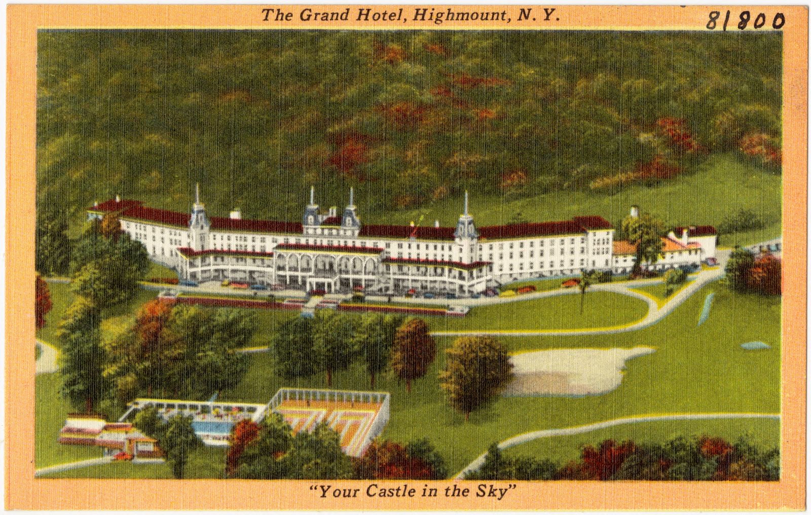 The Grand Hotel, Highmount, N. Y. "Your castle in the sky", Boston Public Library - undated