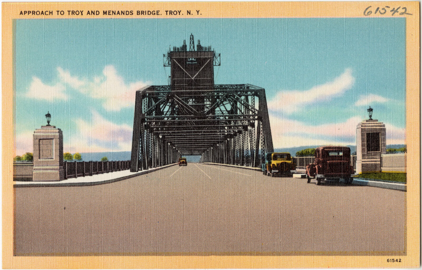 Approach to Troy and Menands Bridge, Troy, N. Y., Boston Public Library - undated