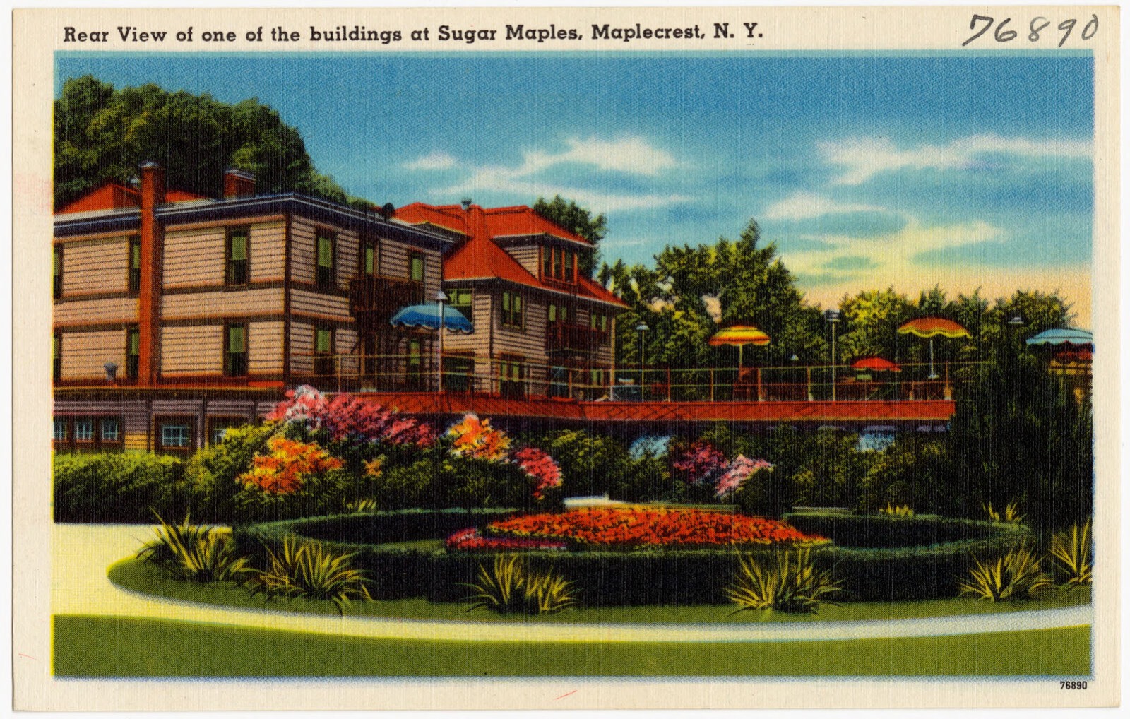 Rear view of one of the buildings at Sugar Maples, Maplecrest, N. Y., Boston Public Library - undated