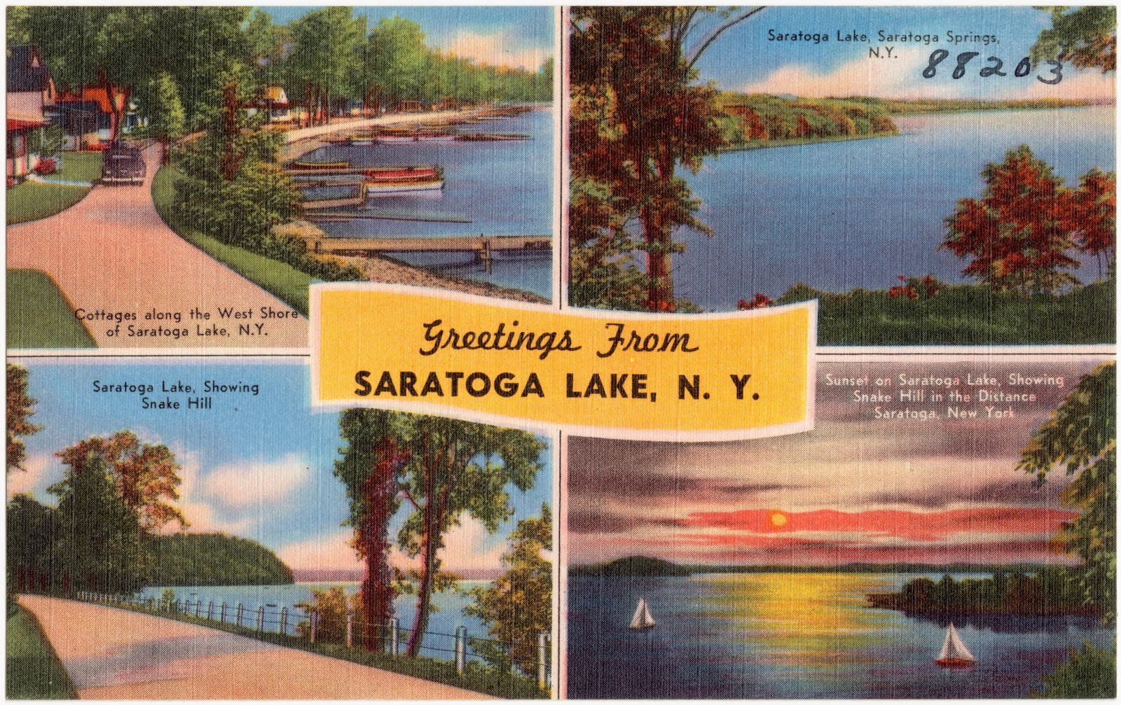 Greetings from Saratoga Lake, N. Y., Boston Public Library - undated