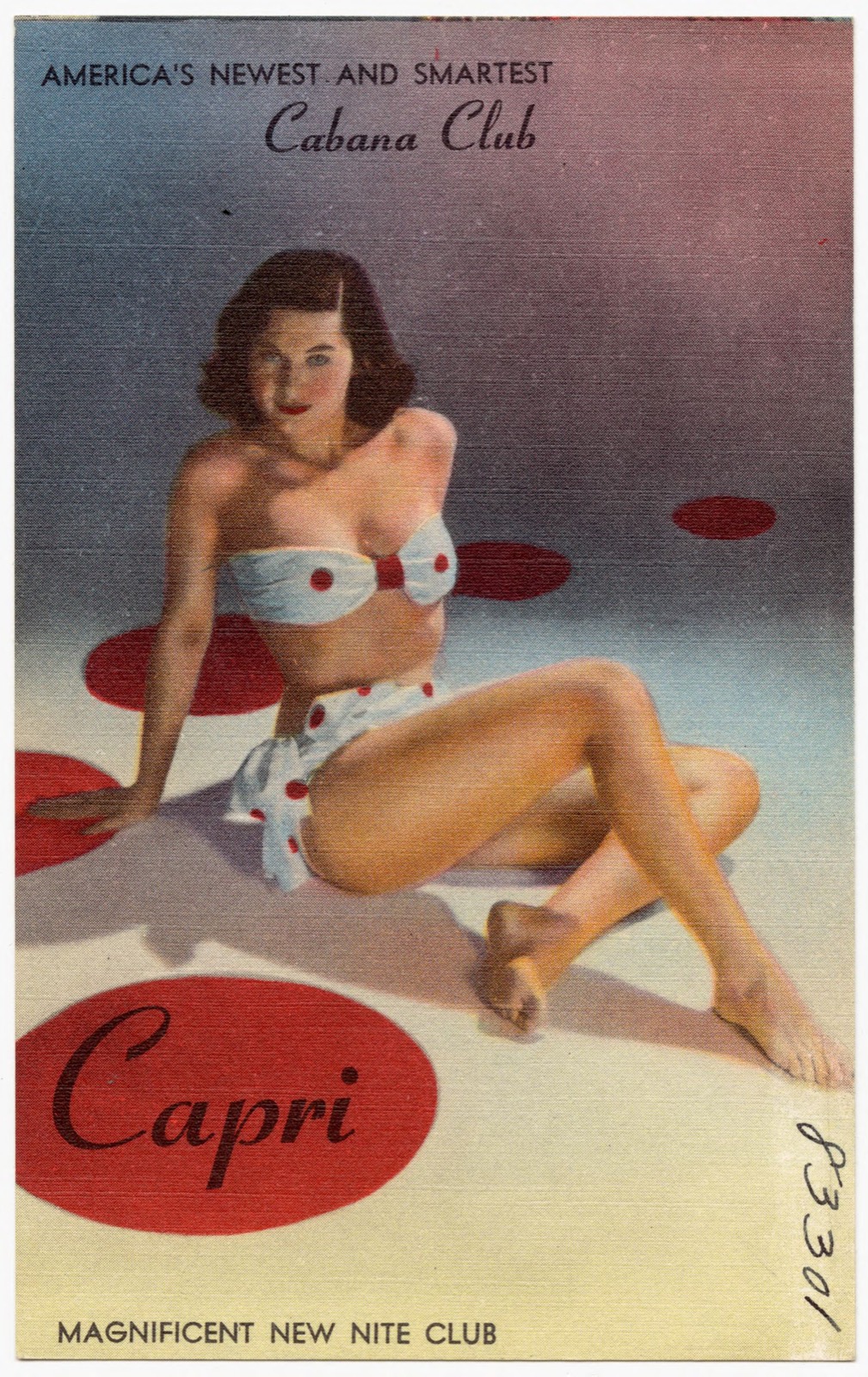Capri, America's newest and smartest cabana club. Magnificent new nite club, Boston Public Library - undated