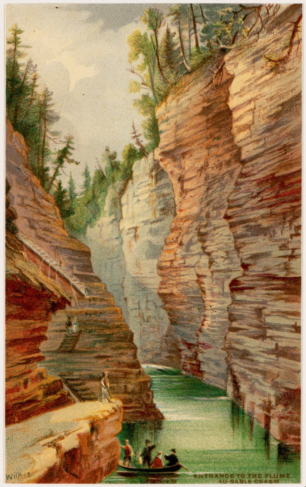 Entrance to the flume, Au-sable Chasm, Boston Public Library - undated