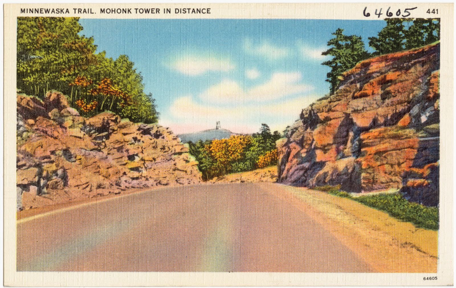 Minnewaska Trail. Mohawk Tower in distance, Boston Public Library - undated