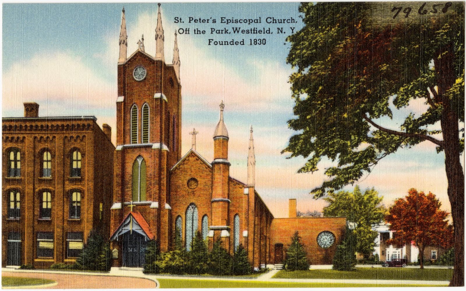 St. Peter's Episcopal Church, off the park, Westfield, N. Y. Founded 1830, Boston Public Library - undated