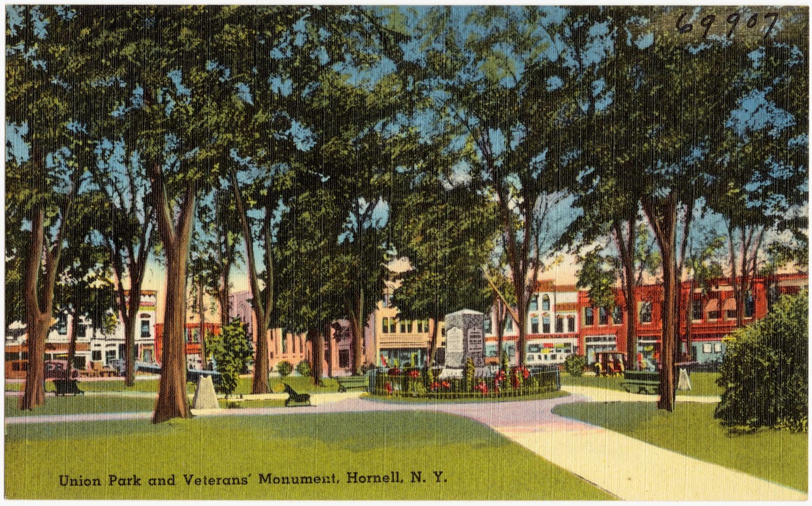 Union Park and Veterans' Monument, Hornell, N. Y., Boston Public Library - undated