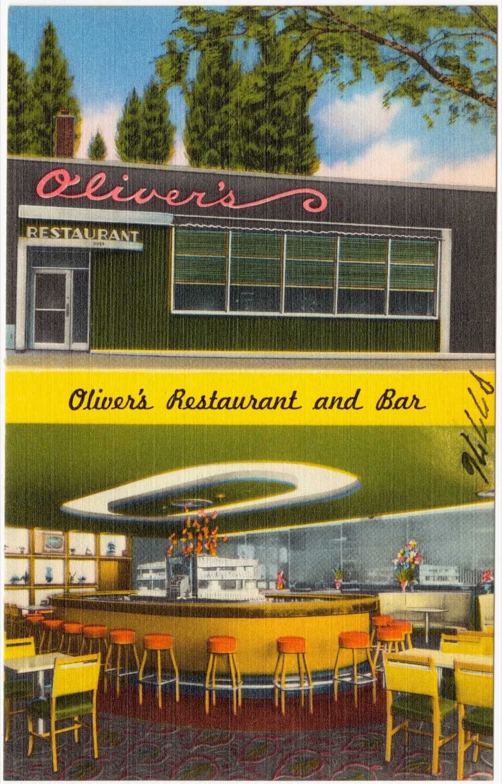 Oliver's Restaurant and Bar, Boston Public Library - undated
