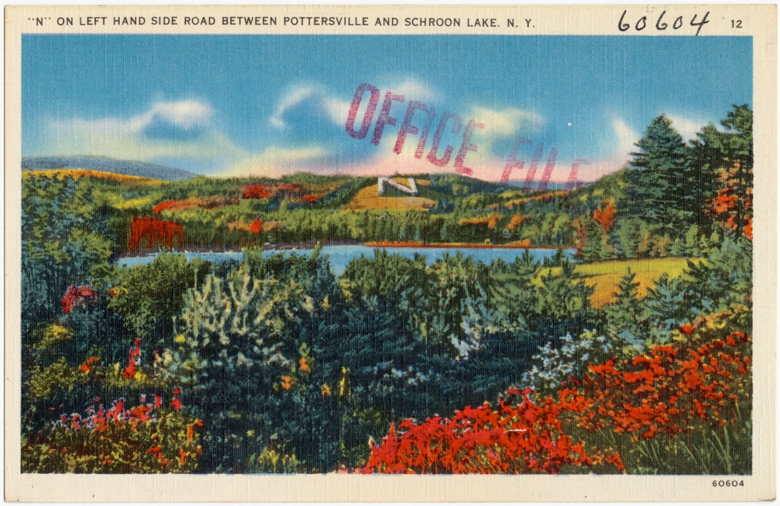 "N" on left hand side road between Pottersville and Schroon Lake, N. Y., Boston Public Library - undated