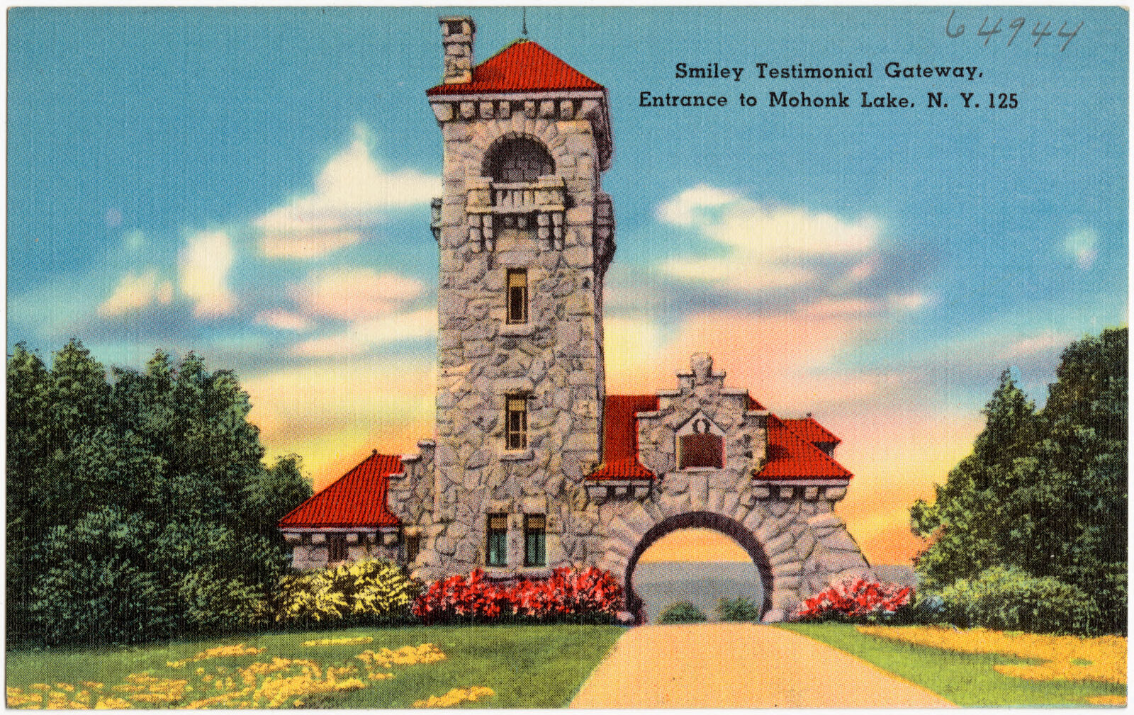 Smiley Testimonial Gateway, entrance to Mohonk Lake, N. Y. 125, Boston Public Library - undated