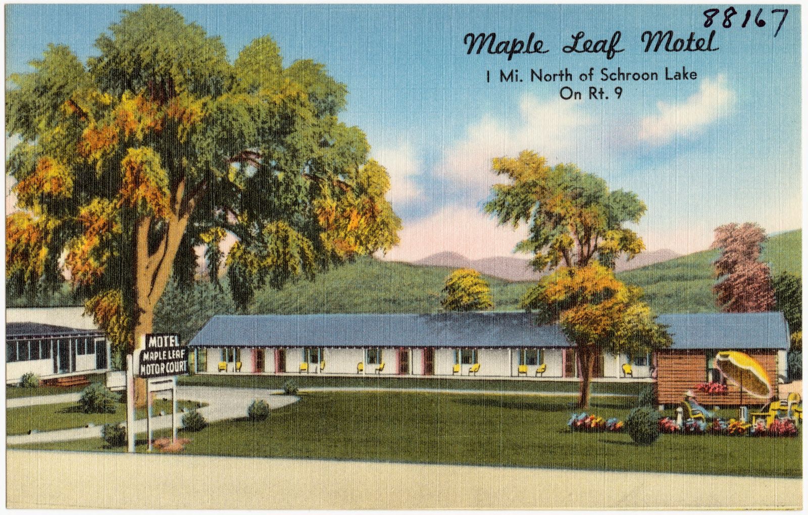 Maple Leaf Motel, 1 mi. north of Schroon Lake on Rt. 9, Boston Public Library - undated