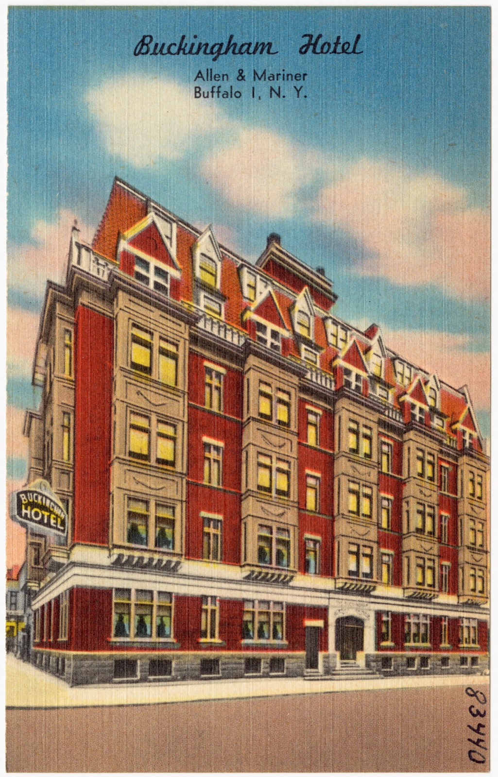 Buckingham Hotel, Allen & Mariner, Buffalo 1, N. Y., Boston Public Library - undated