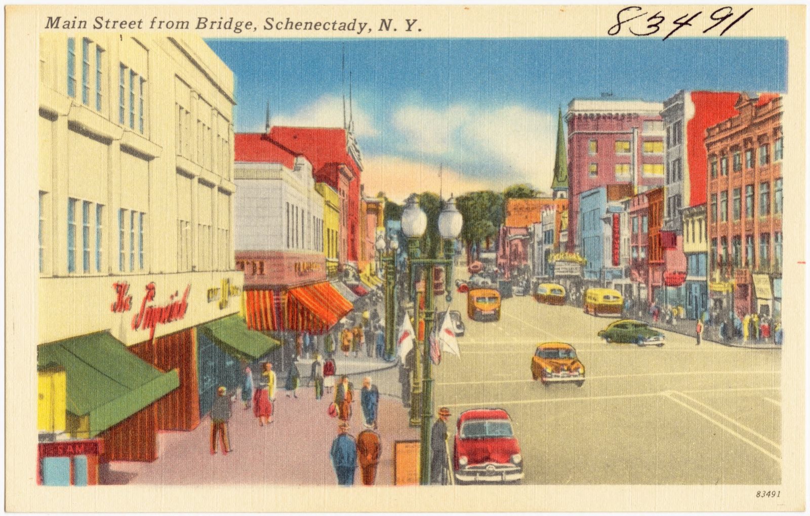 Main Street from bridge, Schenectady, N. Y., Boston Public Library - undated